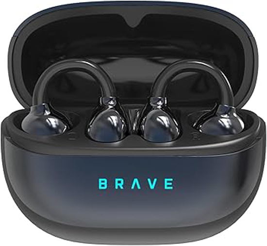Image sur Écouteurs sans fil à clip BRAVE ClipFit à oreille ouverte, casque Bluetooth 5.4 sans fil avec étui de chargement,